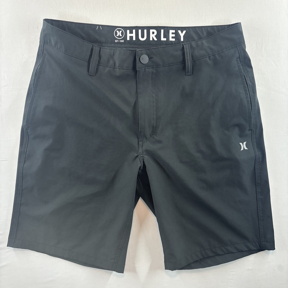 NWOT Hurley Men's Shorts 34 Black Performance Active Wear Sports Golf Surf Y2K